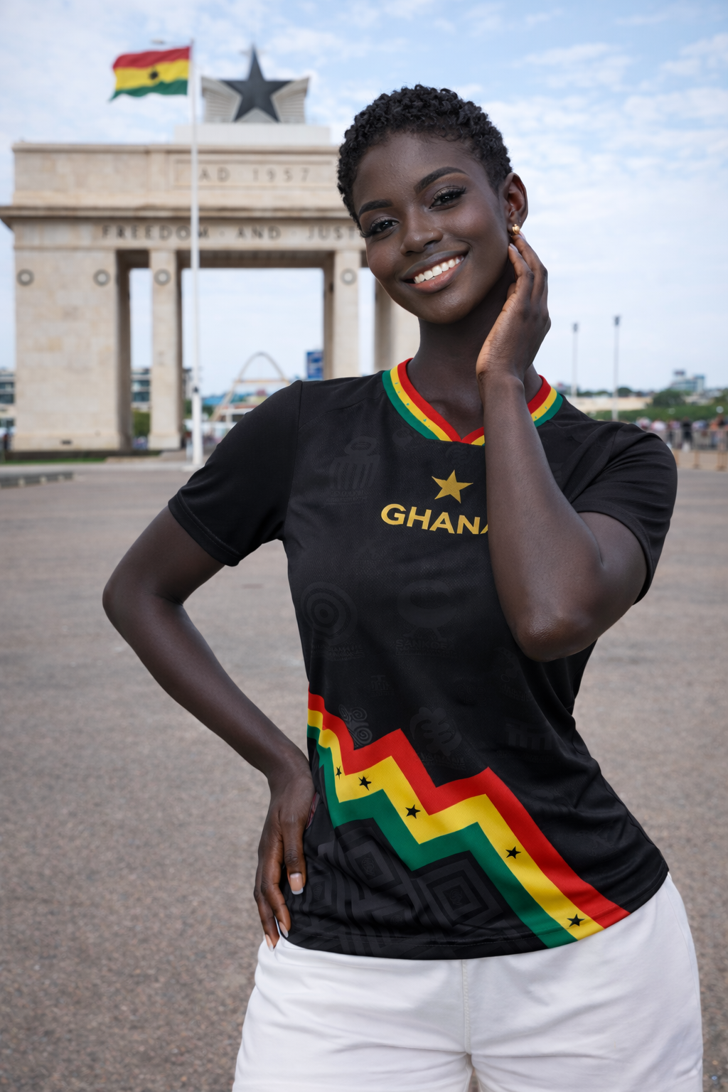 Women's Ghana Heritage Jersey Short-sleeve Black