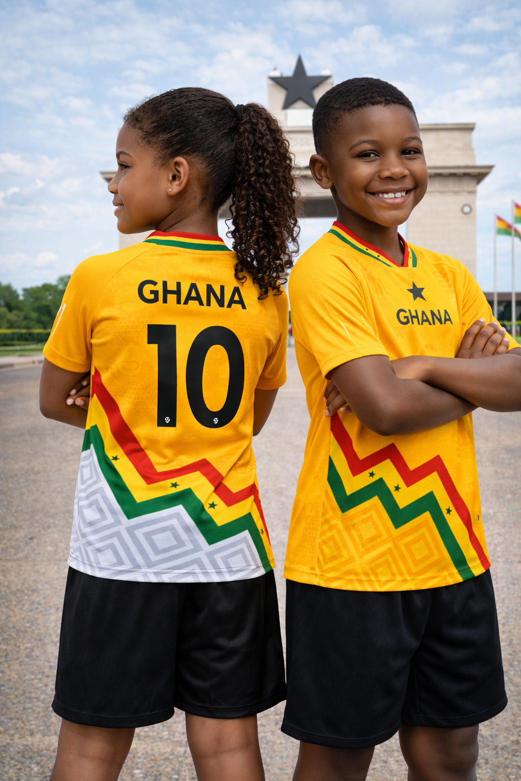 Kid's Ghana Heritage Jersey Short-sleeve Gold