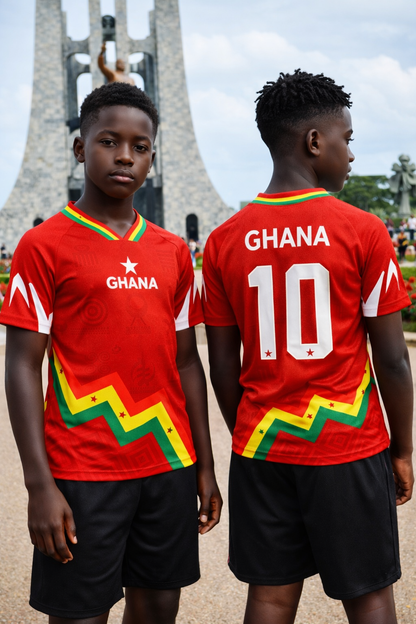 Kid's Ghana Heritage Jersey Short-sleeve Red