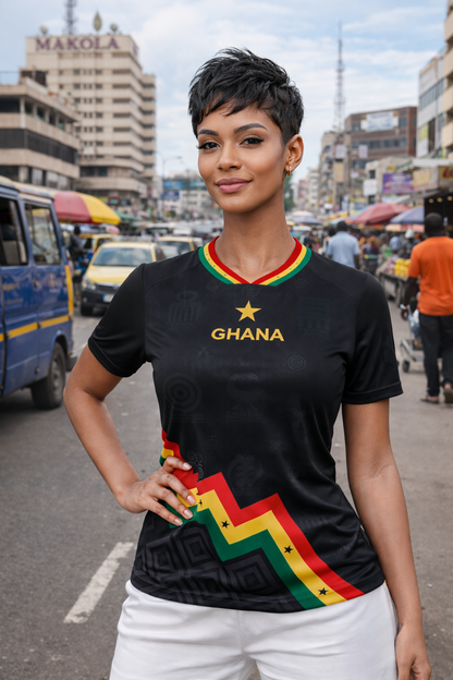 Women's Ghana Heritage Jersey Short-sleeve Black