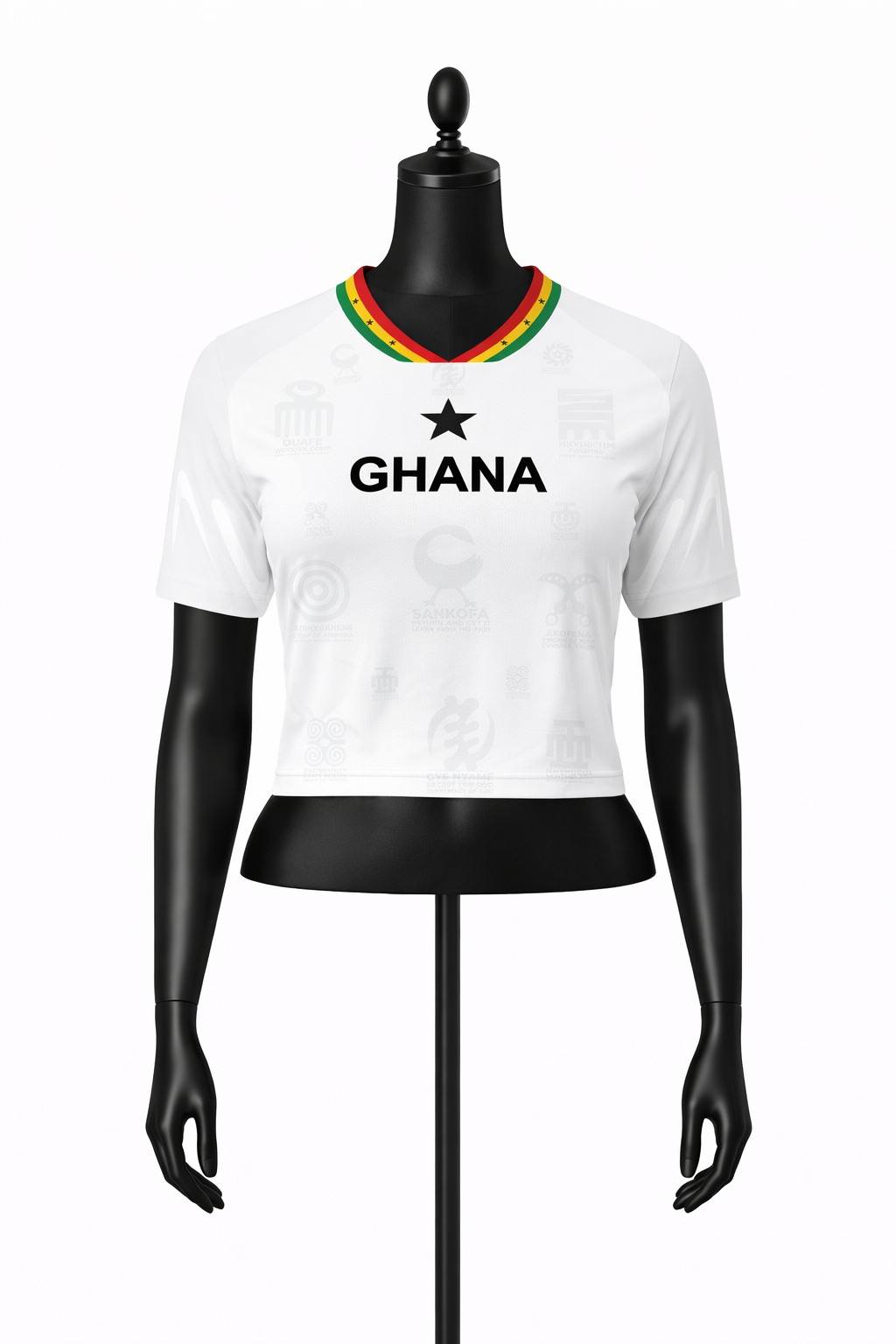 Women's Ghana Heritage Jersey Short-sleeve Cropped White