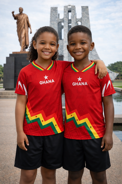 Kid's Ghana Heritage Jersey Short-sleeve Red