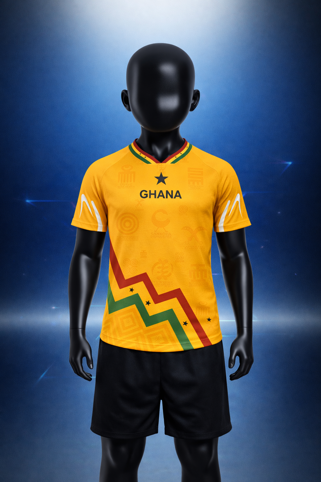 Kid's Ghana Heritage Jersey Short-sleeve Gold