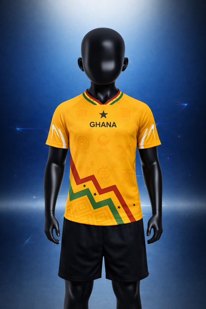 Kid's Ghana Heritage Jersey Short-sleeve Gold