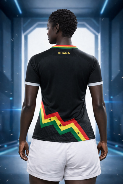 Women's Ghana Heritage Jersey Short-sleeve Black