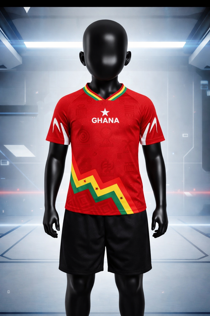 Kid's Ghana Heritage Jersey Short-sleeve Red
