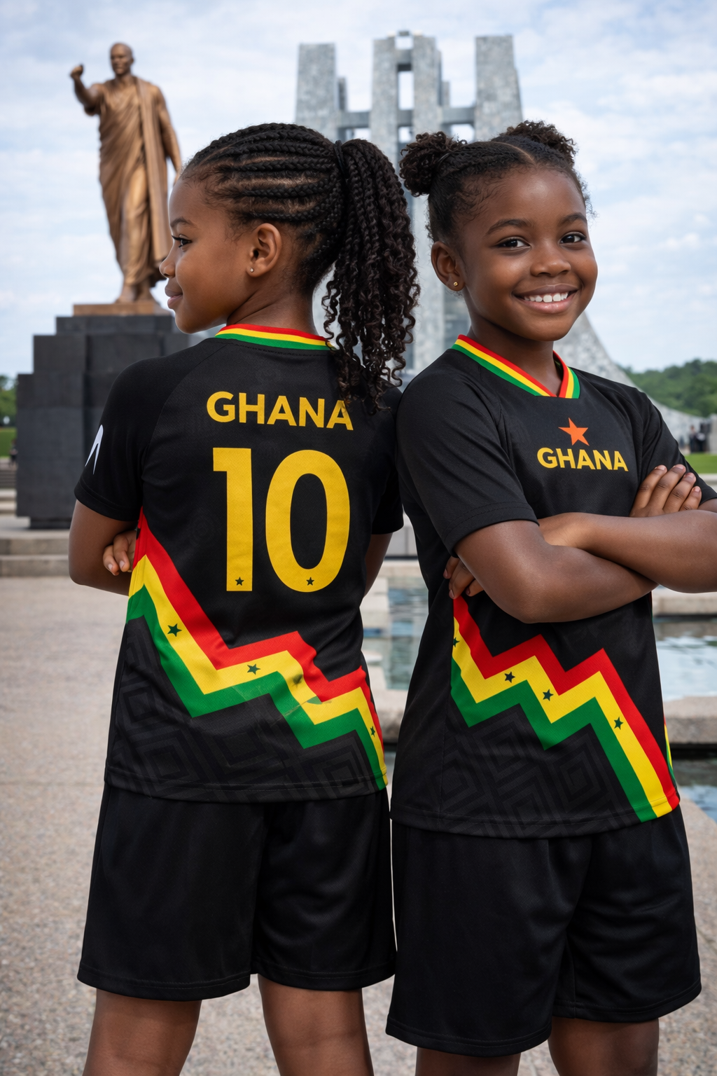 Kid's Ghana Heritage Jersey Short-sleeve Black