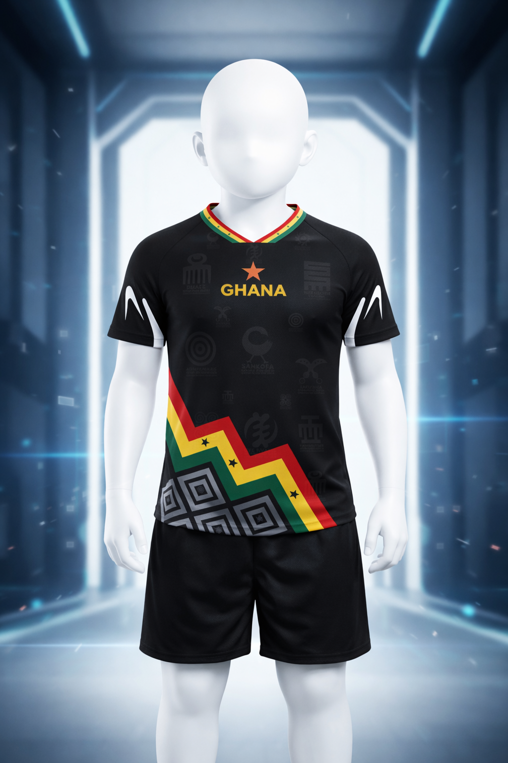 Kid's Ghana Heritage Jersey Short-sleeve Black