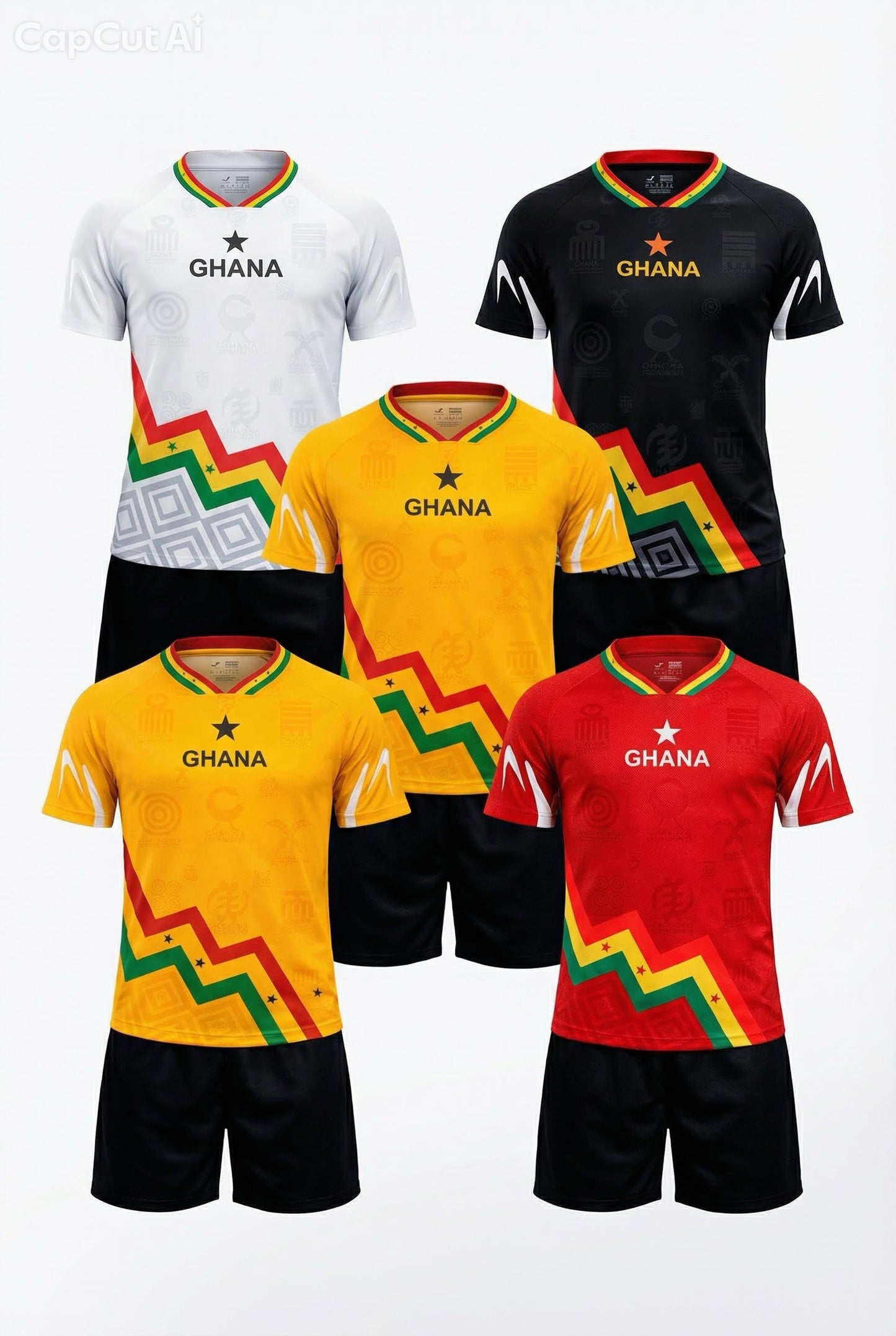 Kid's Ghana Heritage Jersey Short-sleeve Red
