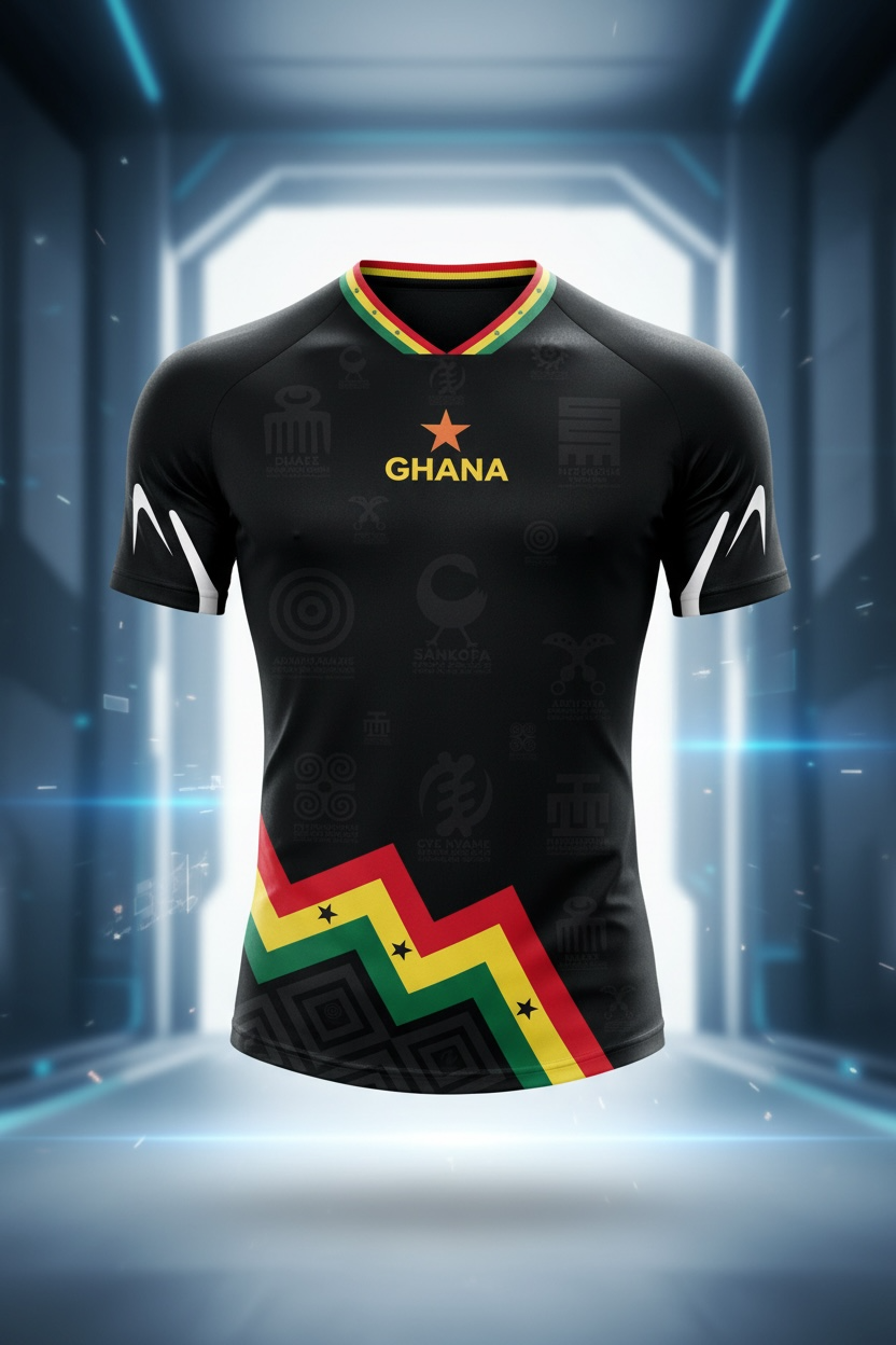 Men's Ghana Heritage Short-sleeve Jersey Black