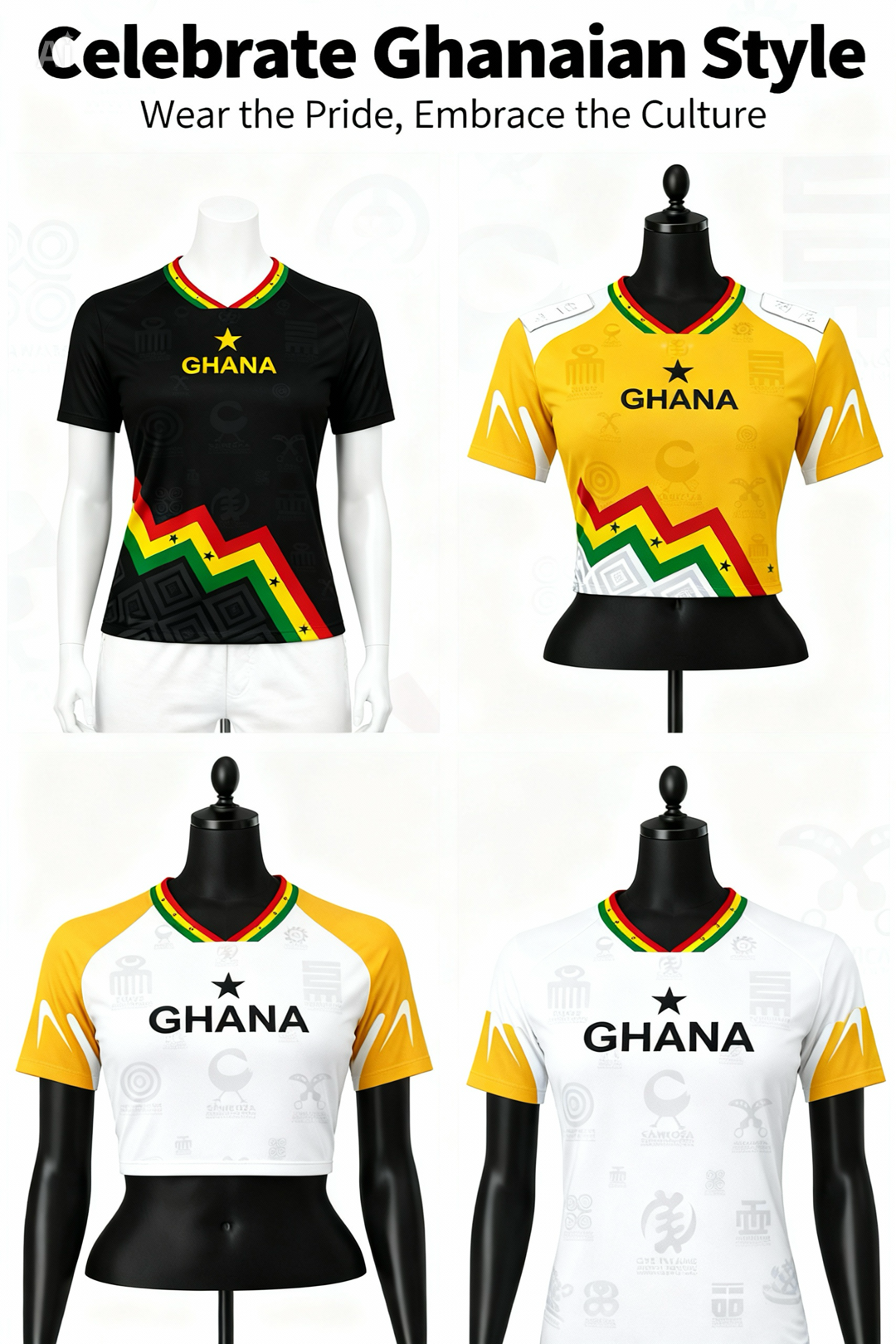 Women's Ghana Heritage Jersey Short-sleeve Cropped Red