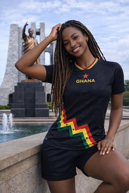 Women's Ghana Heritage Jersey Short-sleeve Black