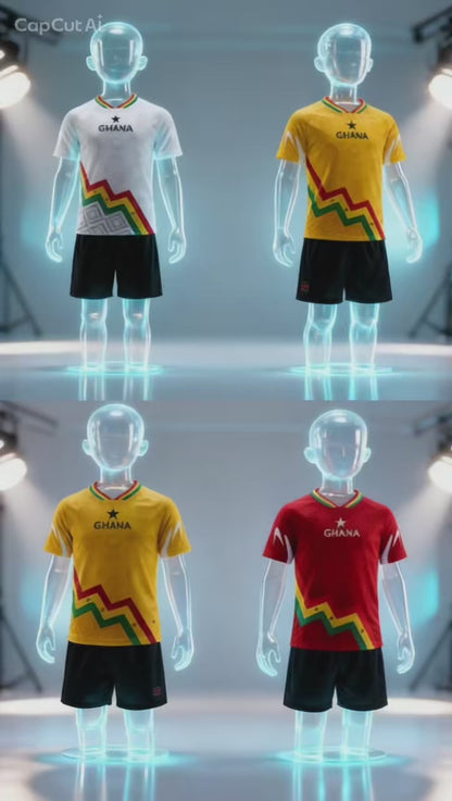Kid's Ghana Heritage Jersey Short-sleeve Red